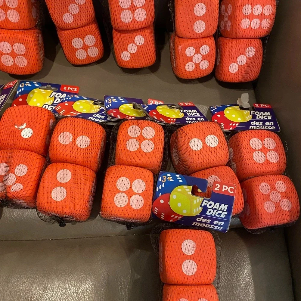34 NEW red foam dice - 2.5 x 2.5” 17 - 2 packs of dice, craft supplies